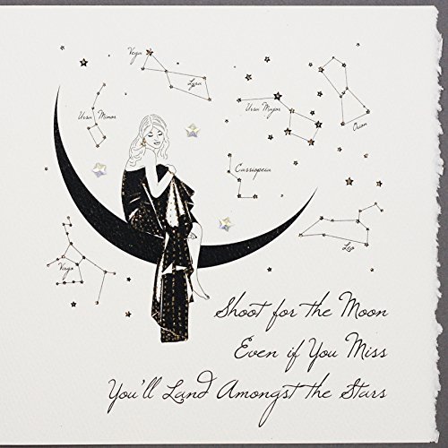 Shoot For The Moon - Handmade Open Greeting Card - S14