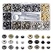 120 Set Leather Snap Fasteners Kit, 0.49 inch Metal Button Snaps Press Studs with 4 Installation Tools, 6 Color Leather Snaps for Clothing Leather Bracelet Jeans Wear Jacket Bags Belts (12.5mm)