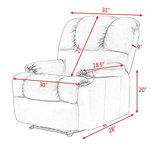 Massage Recliner Chair with Heat and Vibrating, Gentleshower Full Body Leather Massage Chair with Control Black Sofa Chair Recliner for Living Room - Thumbnail 6