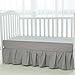 TILLYOU Crib Bed Skirt Dust Ruffle, 100% Natural Cotton, Nursery Crib Bedding Accessory Toddler Bedskirt for Baby Boys Girls, 14