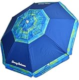 Tommy Bahama RokPack Sand Anchor 7 feet Beach Umbrella with Tilt and Telescoping Pole (Blue)