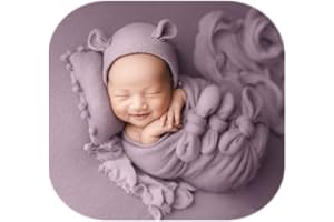 Vemonllas Newborn Baby Boy Girl Photography Props Bow Wrap, Posing Aid, Hat and Blanket Set of 4 Pcs