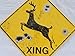 DEER CROSSING SIGN Metal/BULLET HOLES/Rustic Hunting Cabin Lodge Street Road Decor new