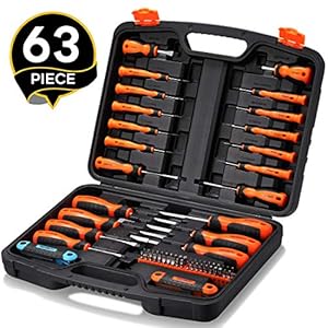 REXBETI Magnetic Screwdriver Set, 63 in 1 Multifunctional Repair Tool Kit with Slotted Phillips Screwdrivers, Precision…