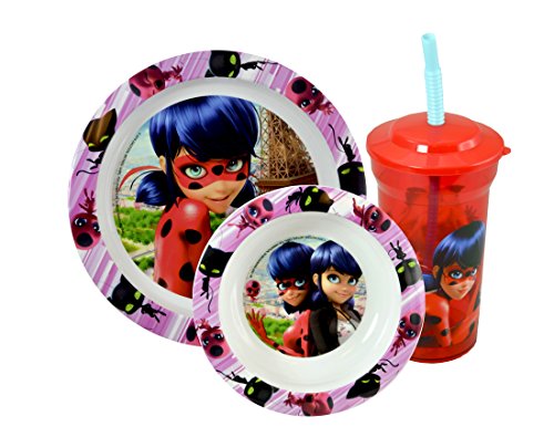 Miraculous Ladybug 3pc Dinnerware Set