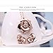 Everrich Pink Rose Gold Plated Flower Girl Drop Pendant Necklace Earrings Jewelry Sets for Wedding, 2 Pcs, Pink