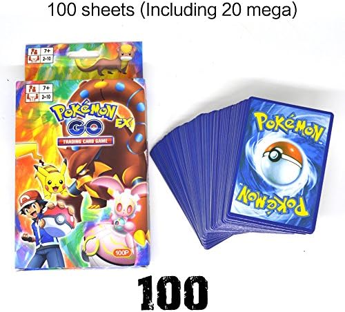 100 Pokemon Cards with Assorted Pokemon Trading Cards (Assorted Lot with No Duplicates)