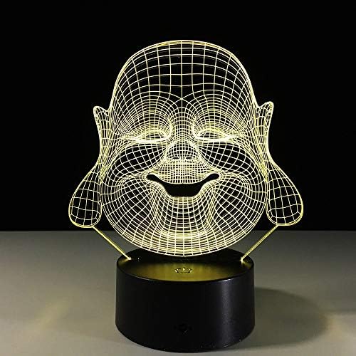 Maitreya Buddha 7 Colors Changing Night Lamp 3D Atmosphere Bulbing Light Led 3D Visual Illusion For Gift