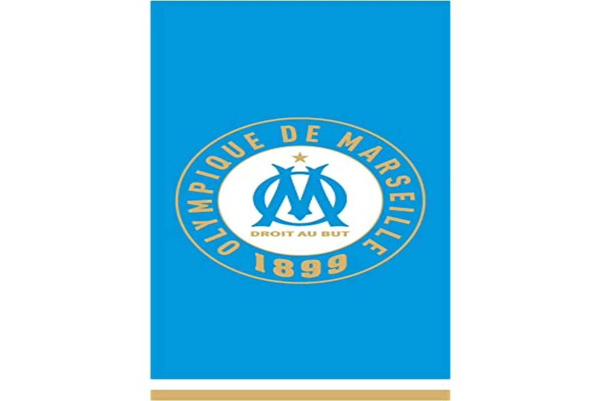 Olympique Marseillais Om Team Bath/Beach Towel 100% Cotton 75 x 150 cm Blue
