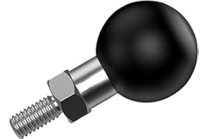 Mohists 1'' Ball Adapter with M6 x 1.0mm Threaded Post Ball Mount Compatible with RAM Mounts B Size 1 Inch Portable Screw Ball Head for Bike,Motorcycle,ATV,Rearview Mirror, Black