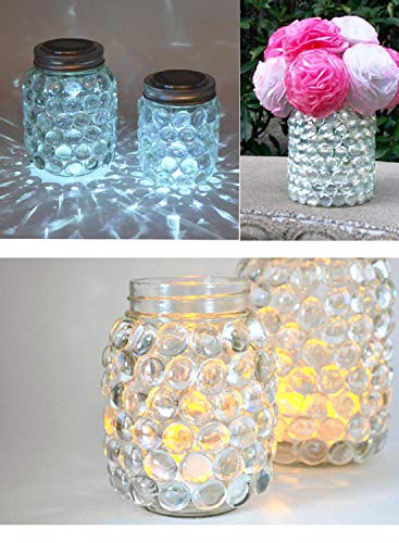 Joyclub Clear Flat Marbles, Pebbles, Glass Gems for Vase Fillers, Party Table Scatter, Wedding, Decoration, Aquarium Decor, Crystal Rocks, 1 lbs (Approx 100 pcs) - Thumbnail 3
