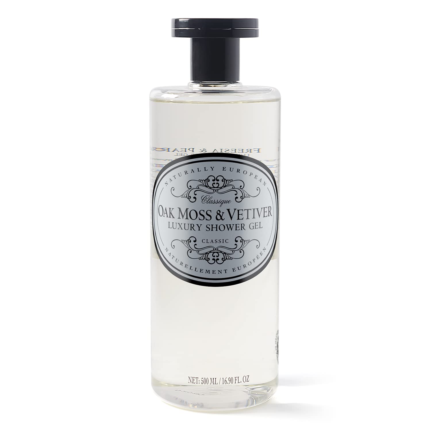 Naturally European Oak Moss and Vetiver Shower Gel, Earthy and Floral Scent, Leaves Skin Soft, Supple and Hydrated, Suitable for Sensitive Skin 500ml
