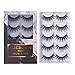 SEATTLE Eyelashes 5 Pairs Pack 3D Fake Eyelashes Mink Fur Hand-Made Dramatic Thick Crisscross Deluxe False Lashes Black Nature Fluffy Long Soft Reusable
