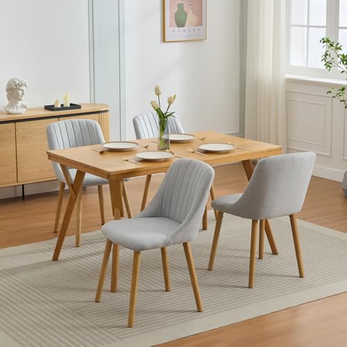 Garvee Dining Chairs Set of 2 - Modern Upholstered Kitchen Chairs with Ergonomic Backrest, 300Lbs Capacity & Oak Wood Legs for Dining Room, Home, Restaurant
