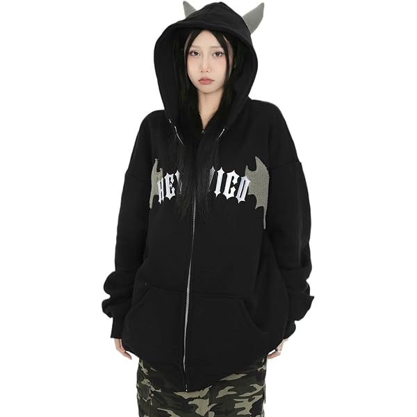 Amazon.com: TXYJJP Women Gothic Devil Horn Hoodie Y2k Oversized