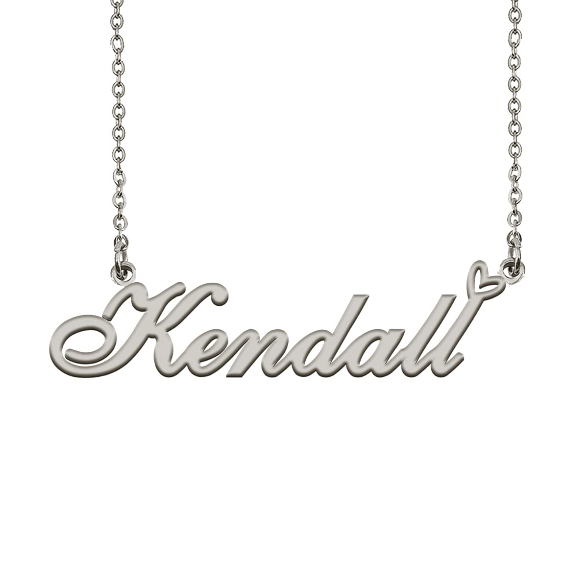 Heart Name Necklace for Women Silver Kendall Ideal