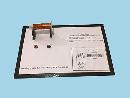 Project Hub -Faradays Law & Electromagnetic Induction ||Science Physics / Electricity Educational Kit (Base-Cardboard)