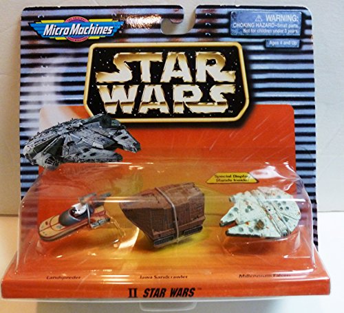 STAR-WARS-MICRO-MACHINES-II-3PC-SET-LANDSPEEDER-JAWA-SANDCRAWLER-MILLENNIUM-FALCON-HARD-TO-FIND-RARE-COLLECTOR