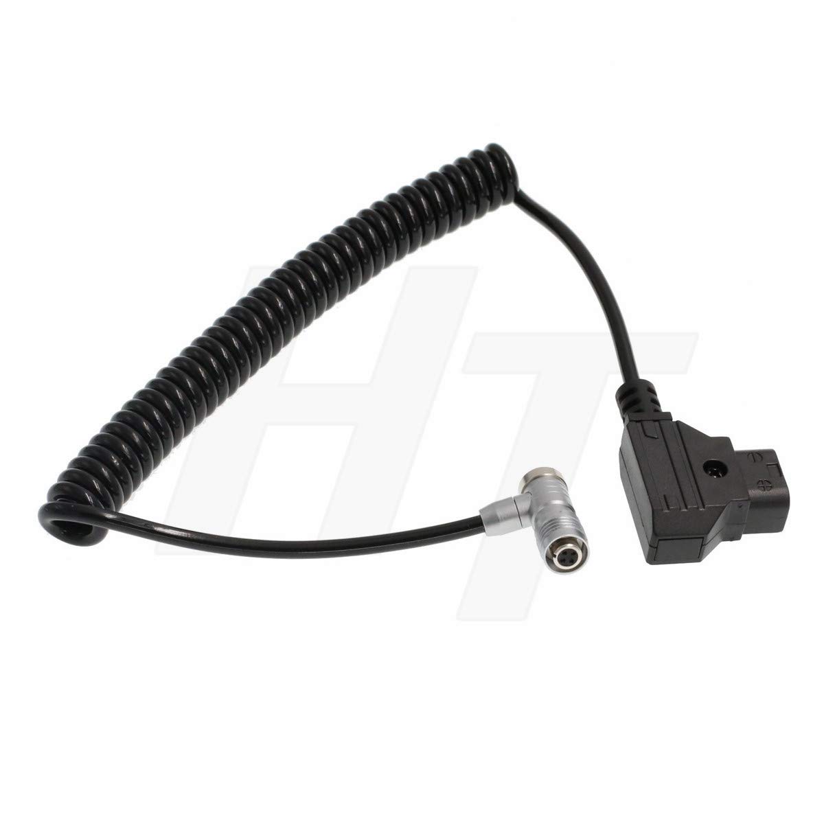 HangTon BM5 BM7 HH7 HS7T Monitor D-Tap Aviation 4 Pin Power Cable for PortKeys, Coiled Right Angle 4P (elbow)