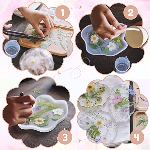 HAKACC Dried Pressed Flowers, 115PCS Flat Flowers for Resin Real Dried Flowers Leaves and Butterfly Stickers for Scrapbooking Jewellery Nail Art DIY crafts