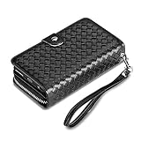 iPhone 6S Plus Case, Vofolen [Zipper Wallet] iPhone 6 Plus Cover PU Leather Protective Shell Detachable Magnetic Folio Flip Holster Card Holder for iPhone 6 Plus 6S Plus 5.5 inch -Black Plait