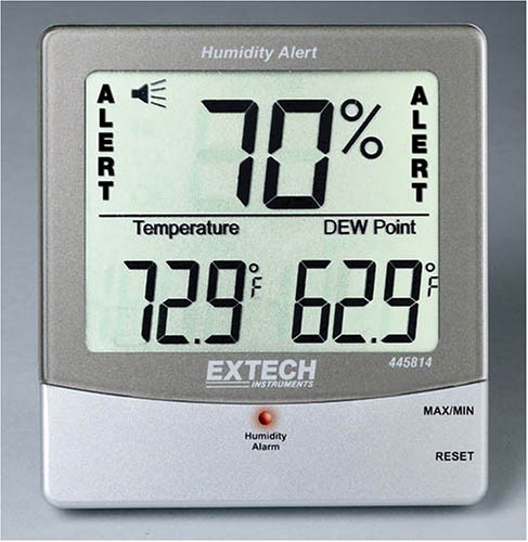 Extech 445814 Stationary Hygro Thermometer Psychrometer with Audible Humidity Alert