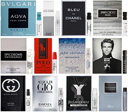 High End Designer Fragrance Sampler for Men - Lot x 12 Cologne Vials