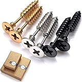 IBLUE Jewelry Stainless Steel 3 Pairs Mens Black Gold Silver Stud Earrings Set