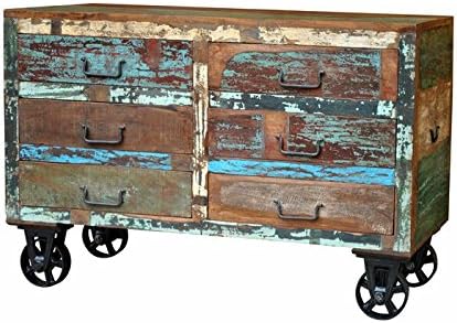 Amazon Com Chest Of Drawer With Wheels 31 Reclaimed Rustic