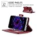 FYY Designed for Samsung Galaxy S8 Plus Case, Luxury Genuine Leather Wallet Phone Case with Card Holder Flip Protective Cover [Kickstand Feature][Wrist Strap] for Samsung Galaxy S8 Plus Wine Red