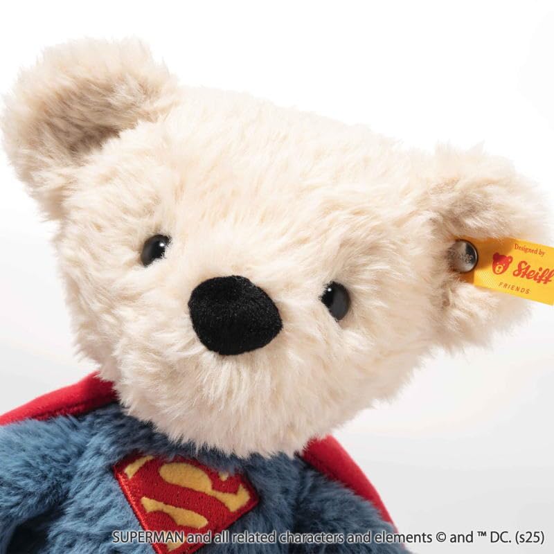 Steiff Teddybär Superman 29cm bunt, Kuscheltier Superheld, ideal für Kinder und Fans, Plüsch Bär im Superman Look, aus kuschelweichem Plüsch, waschmaschinenfest 3