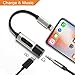 iPhone Splitter Adapter, Dual Function Lightning to Charge & 3.5mm Audio Splitter with Wire Control For iPhone 7/8/X, No Calling Function [Support iOS 11 or Up] (No clip)