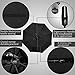 Hanmir Windproof Rain Umbrellas, Compact Auto Open Close Golf Umbrella, 8 Ribs - Black