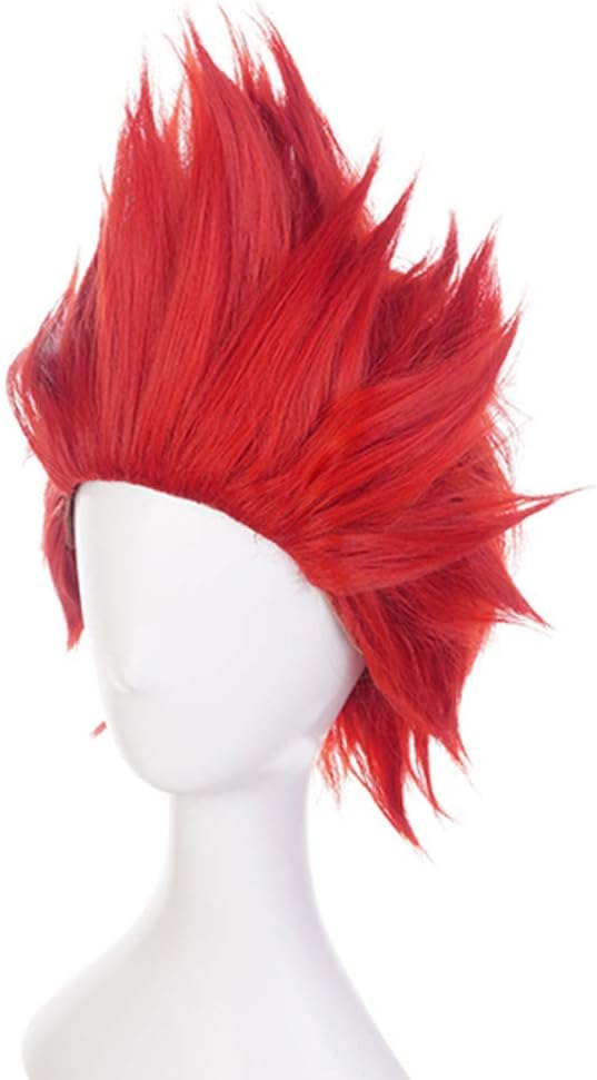 Topcosplay Anime Cosplay Wig Synthetic Wigs with free cap Short Red Wig for Halloween Costume Party, Kirishima Eijiro - Image 4
