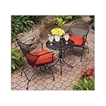 Clayton Court 3-Piece Motion Outdoor Bistro Set, Red, Seats 2
