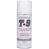 Boeshield T-9&reg; Waterproof Lubricant &amp; Corrosion Protectant for Tools, Machinery &amp; Shop Equipment, Dry Wax-Based Rust Prevention, 12 oz Aerosol