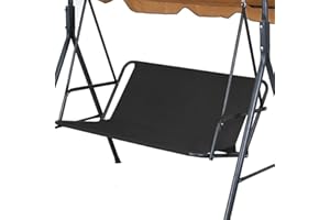 JEWELTH Replacement Swing Seat Cover, 600D Oxford Cloth Waterproof 2/3 Seat Patio Swing Seat Replacement Covers for Outdoor Porch Garden Yard Swings (Black/54.33’’x19.68’’x19.68’’)