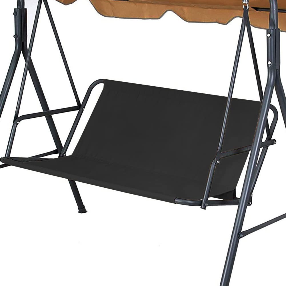Replacement Swing Seat Cover, 600D Oxford Cloth Waterproof 2/3 Seat Patio Swing Seat Replacement Covers for Outdoor Porch Garden Yard Swings (Black, 56.69"x17.7"x21.65")