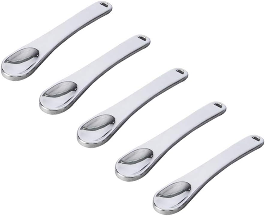 Milisten Metal Cosmetic Spatula Set Mini Makeup Spoon and Beauty Scoop for Facial Cream Mask Skincare Spatula for Eye Cream Application and Mixing Compact Reusable Metal Face Mask Spoon