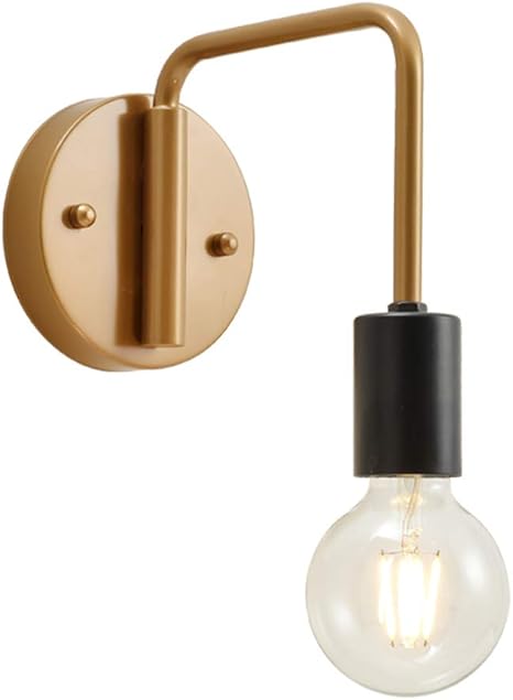 Cotulin Mid Century Modern Gold Metal Wall Sconce Black Wall Lamp