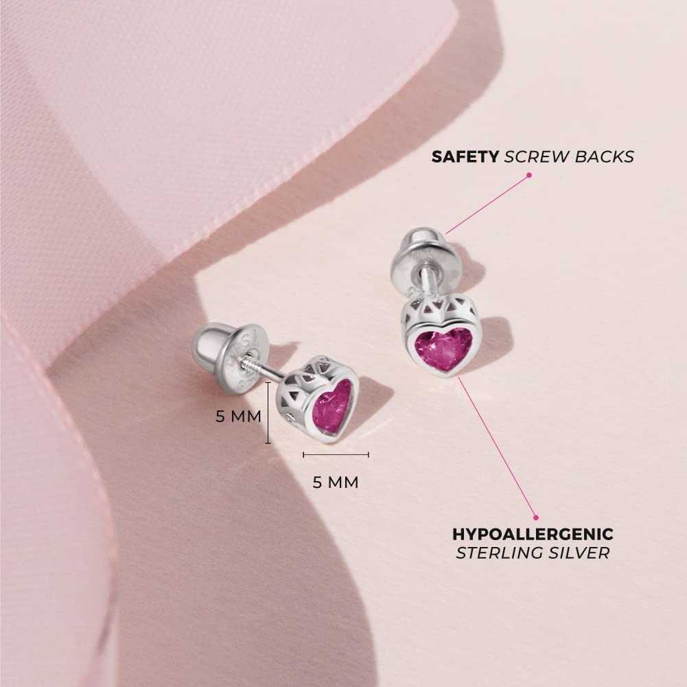 Sterling Silver Ruby Earrings