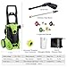 Flagup 3000 PSI Electric Pressure Washer, High Pressure Washer, Professional Washer Cleaner Machine with 5 Interchangeable Nozzles, 1800W Rolling Wheels,1.80 GPM