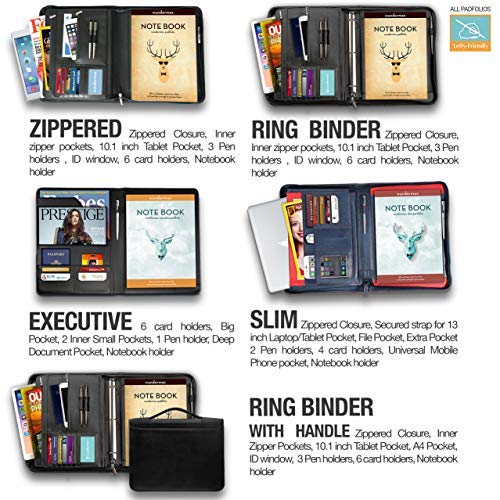 Wundermax Padfolio Portfolio with Bonus Writing Pad, Professional