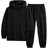 VIPWOLF Men's 2 Piece Sweat Set Streetwear Drawstring Hoodies Sweatshirt and Solid Joggers