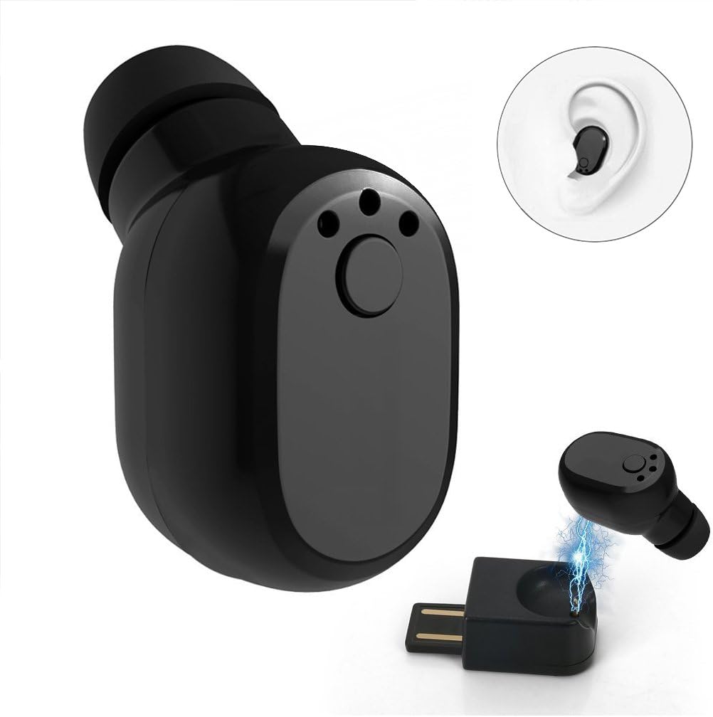 Mini Bluetooth Earbud V4.1 Wireless Invisible Headphone Earpiece with 6 Hour Playtime Car Headset with Mic and Magnetic USB Charger for iPhone and Android Phones