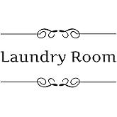 Kaariss Vinyl Wall Decal DIY Removable Washroom Bathroom Wall Art Sticker WC Sign Door Accessories Removable Cute Door Stickers for Laundry Room/Bathroom (Laundry Room)