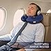 Jerrybox Fastest Inflatable Neck Pillow with 2 Airbags, Travel Neck Support Pillow for Airplanes, Soft Portable Flight Pillow with Packsack (Bone Shaped, Blue)