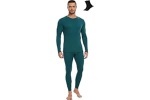MERINNOVATION Merino Wool Base Layer Set for Men 100% Merino Wool Thermal Underwear Long Sleeve