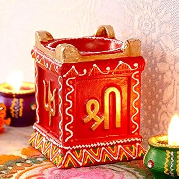 Terracotta Tulsi Diya Stand Lights for Diwali Home Decoration Mitti Clay Candle Holder/Candle Stand/Tealight Candle Holder/Candles for Decoration/Tea Light Holders