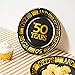 Crisky 50th Birthday Plates Black and Gold 9 inches 50 Pack, for Dessert, Buffet, Cake, Lunch, Dinner Plates for 50th Birthday Decorations Party Supplies, Cheers to 50 Years!